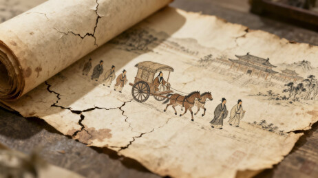 古画卷中的车马出行