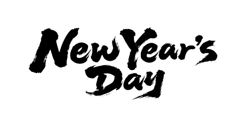 元旦新年第一天书法毛笔字