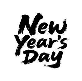 元旦新年第一天书法毛笔字