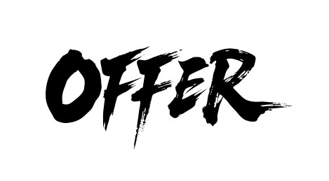 报价优惠福利营销书法毛笔字