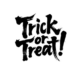 不给糖就捣蛋书法毛笔字