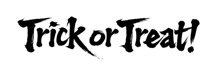 不给糖就捣蛋书法毛笔字