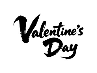 情人节书法毛笔字