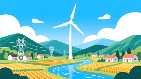 清新乡野中展现绿色能源景观