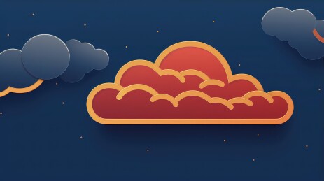夜空下的红云与黑云