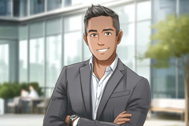 都市现代商务男士手绘肖像