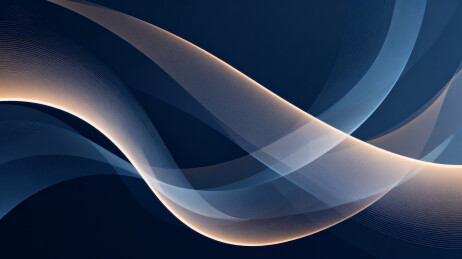 深蓝背景下的流线型光影图案