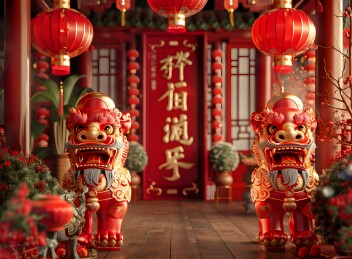 舞狮的AI图片