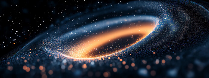 夜空穿梭的光束轨迹科技背景