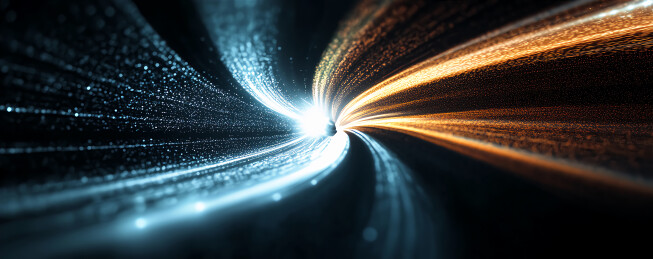 夜空穿梭的光束轨迹科技背景