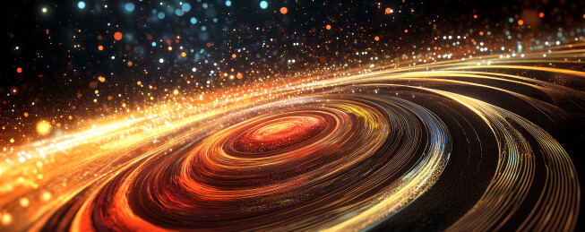 夜空穿梭的光束轨迹科技背景