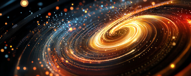 夜空穿梭的光束轨迹科技背景