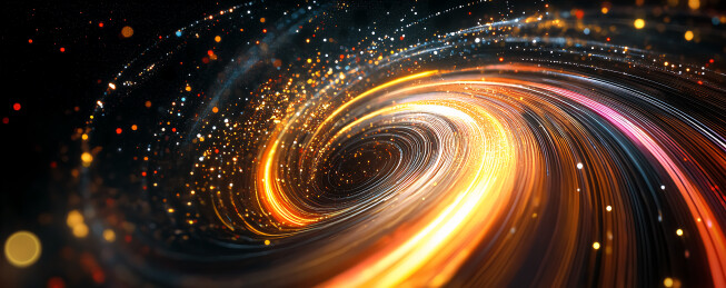 夜空穿梭的光束轨迹科技背景