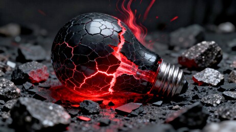 裂痕灯泡暗黑创意场景