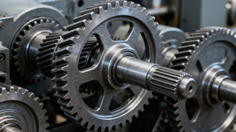 精密齿轮组机械传动特写
