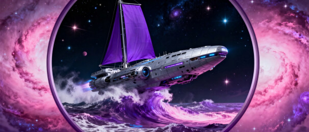 宇宙帆船穿越星云巨浪