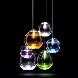 彩璃盏悬黑境绽绚光织幻韵