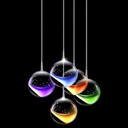 彩璃盏悬黑境绽绚光织幻韵