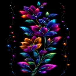 彩瓣簇绽黑境织绚柔光韵