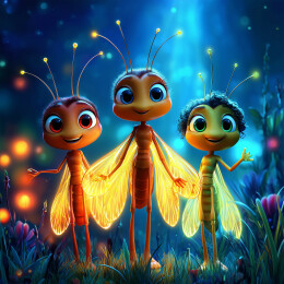 晶境三蜂携翅绽眸漾暖光