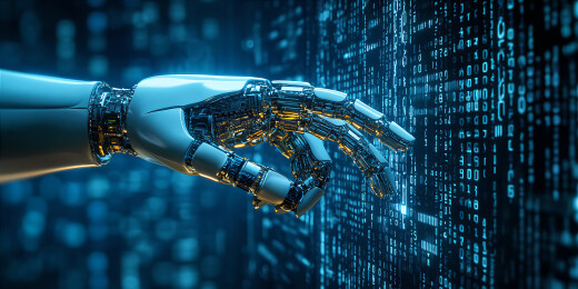 人工智能机械臂触碰二进制屏幕