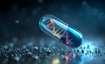 胶囊中的DNA双螺旋结构