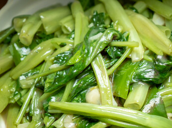 广式椒丝腐乳炒通菜特写