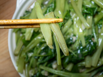 广式椒丝腐乳炒通菜特写