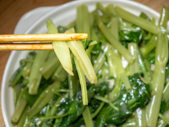 广式椒丝腐乳炒通菜特写