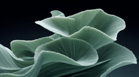 青绿色褶皱状艺术造型