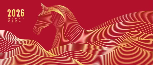 马抽象线条插图