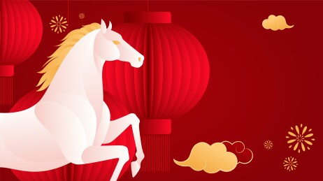 马年插画背景