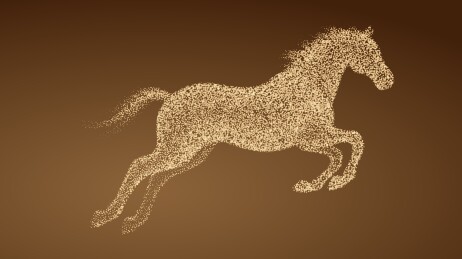 马年抽象粒子马插画