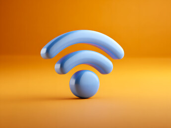 蓝色的无线网络标识