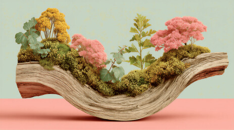 枯木上的植物景观