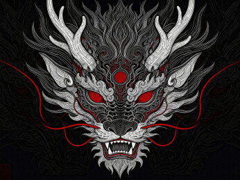 中国风龙头插画