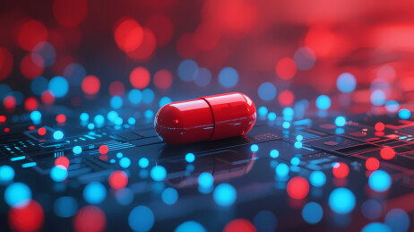 红色胶囊与光点特效