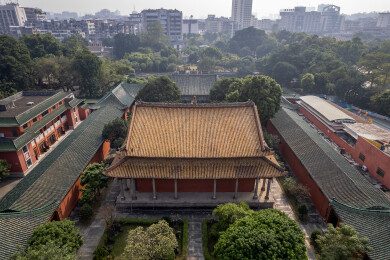 中国广东省江门市新会学宫航拍