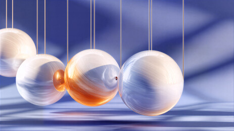 牛顿摆球碰撞示意图