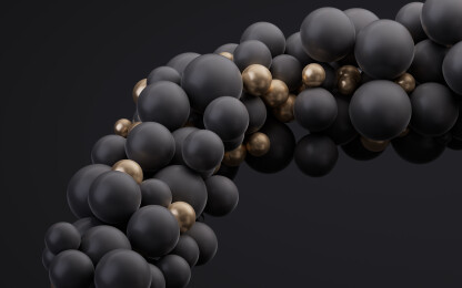 聚集的圆形球体背景三维渲染