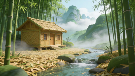 山水间的静谧小屋