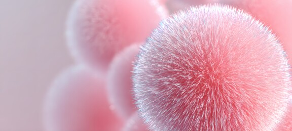 粉色绒球特写