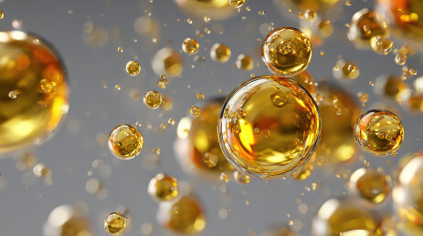 金色液滴悬浮于空中