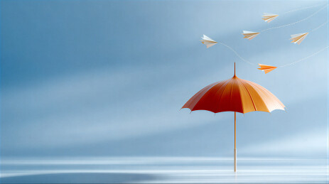 红伞与纸飞机