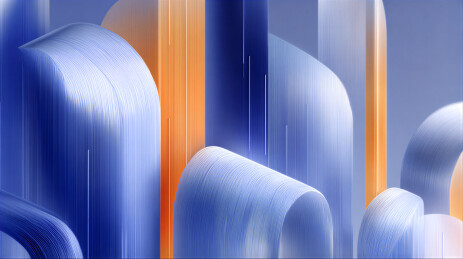 蓝橙渐变抽象立体图形