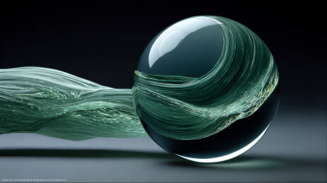 带有流动纹理的玻璃球