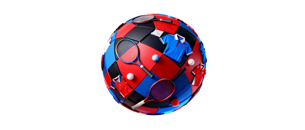 网球装备环绕地球创意设计