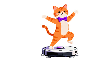 卡通猫咪站立扫地机器人