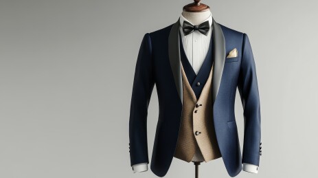 深蓝色男士正装西装图