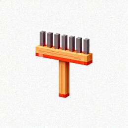 像素风格耙子工具图像